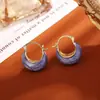 Pendientes Clásicos de Gota de Aceite en Forma de U Estilo Hong Kong Chapados en Cobre Oro Real Simples de Moda Pendientes de Gama Alta para Mujer Pendientes Estilo Ins