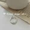 Joia Coreana Estilo Ins Nicho Prata Esterlina S925 Design de Alto Padrão Anel Curvo Pesado Estilo Elegante para Mulheres