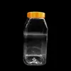 Venta al por mayor de fábrica botella de ahorro de plástico con forma botella de plástico transparente 1018ml grado alimenticio frasco sellado para cereales galletas