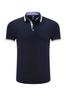 Grupo fábrica negócios publicidade camiseta polo impressão-nova azul algodão borda xadrez pequeno gola manga curta azul escuro lapela