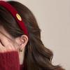 Faixa de Cabelo Vermelha Ankora de Ano Novo, Novo Estilo Outono e Inverno, Elegante Faixa de Veludo, Sensação de Luxo, Acessório de Cabelo Presilha de Ano Novo