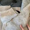 Cárdigan tejido de pelo de mapache gris para mujer, suéter engrosado para primavera y otoño, capa interior, estilo otoño e invierno, top de alta gama