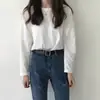 Camiseta Branca Manga Longa Feminina Soltinha Outono 2026 Nova Camada Interna Base Cor Sólida Gola Redonda Top Estilo INS