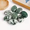 Runyang Joyería Ágata de Hierba Acuática Natural Piedra de Compresa Caliente Piedra Cruda de Cristal Piedra de Yoga Piedra para Jugar con la Mano Piedra para la Palma Piedra para Aceites Esenciales