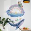 Pegatinas de elefante arcoíris, ballena submarina, decoración de habitación infantil, pegatinas de pared extraíbles de acuarela de gran venta transfronteriza