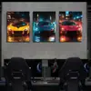 Coche de Carreras E-Sports, Pared de Fondo de Sofá de Sala, Arte de Pared de Dormitorio, Pintura Decorativa, Pintura en Lienzo con Madera de Pino