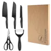Juego de cuchillos para fruta multifuncional para el hogar, pelador de acero inoxidable, cortador de verduras, cuchillo para fruta, juego de cinco piezas en caja de regalo