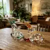 Enfeite de veado de vidro estilo Ins, decoração de veado animal de luxo leve, presente de lembrança de viagem, decoração de mesa, best-seller transfronteiriço