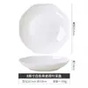 Prato de Folha de Lótus com Renda Jingdezhen Luxo Simples Porcelana Branca Pura Prato Cerâmico para Hotel e Casa Prato Fundo Prato de Sopa