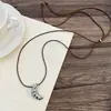 Colar de Corda de Cera Geométrico Irregular Retro Transfronteiriço Corrente Longa Simples Retro para Suéter Design de Nicho