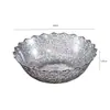 Nuevo plato de frutas transparente con patrón de diamantes para uso doméstico en la sala de estar, bandeja de alta estética para bocadillos y dulces, plato de exhibición de plástico