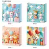 Bolsa de Regalo de Cumpleaños de Dibujos Animados Bolsa Tote para Regalo de Fiesta Bolsa Creativa de Cartón Blanco Bolsa de Compras con Texto Impreso