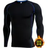 Cruz de Seda con Imagen Ropa de Fitness Cálida de Terciopelo para Hombre Invierno Manga Larga Pro Body Ropa Deportiva para Entrenamiento de Baloncesto