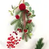 Adornos de Bolas Navideñas Más Vendidos, Gotas de Agua Colgantes, Lazos para Árbol de Navidad, Bayas Rojas, Hojas de Pino, Decoraciones de Pared, Decoraciones de Ramas Navideñas
