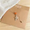 Colgante Estrella de Caramelo Colorido~ Collar con Colgante de Estrella Colorida para Mujer, Estilo Largo Ajustable, Cadena Clavicular de Gama Alta, Accesorio Elegante