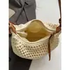 Bolso Tejido de Moda Transfronterizo 2026 Verano Vacaciones en la Costa Bolso de Playa Elegante de Moda Bolso de Hombro Cruzado