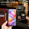 Capa de Couro Flip com Padrão Cavalo Maluco, Porta-Cartões e Suporte para ZTE Blade V70/V60/V50