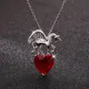Collar Colgante Longrui Transfronterizo Nuevo Unicornio Doce Piedras de Nacimiento Corazón de Melocotón Incrustado con Collar de Piedras de Colores