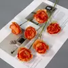 Flores Artificiales con 6 Cabezas, Rosas Pastorales para Bodas, Decoraciones de Pasillo de Salón de Bodas, Materiales de Decoración de Escenario de Hotel, Flores de Seda, Accesorios de Fotografía
