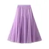 Falda de Malla Falda Midi de Malla para Mujer Falda A de Vuelo Amplio Falda Plisada Falda Roja Falda de Baile Falda para Baile Cuadrado