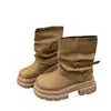 Botas western de tacón grueso apilado en color marrón para mujer, botines de vaquero, nuevas botas de pantalón de otoño 2026, botas Maillard Martin
