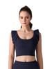 Sujetador Deportivo Antibacterial Nude con Volantes, Copa Fija, Chaleco Exterior sin Mangas, Yoga, Forma de U, Espalda Bonita, Top de Verano para Mujer