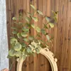 Planta Artificial Verde de Eucalipto de 5 Ramas Hoja de Dinero de Eucalipto Individual Esqueje Decoración para el Hogar Arreglo Floral DIY Hojas de Planta Verde