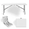 Mesa Plegable de Exterior de Fábrica Mesa de Comedor y Silla Sencillas para el Hogar Mesa y Silla Plegables por Moldeo por Soplado Mesa Larga Portátil de Plástico para Mercado Nocturno