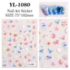 Pegatina de uñas de viento marino de verano 5D relieve estrella de mar de ensueño concha cangrejo joyería para arte de uñas YL
