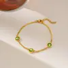 Pulseira exclusiva transfronteiriça de titânio colorido para mulheres, joia de ouro 18K, acessórios de design de nicho
