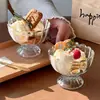 Vaso alto creativo para helado, vaso de vidrio para postres, helado de frutas, yogur, paleta de hielo, bebidas frías, malteada, vaso para jugos