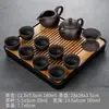 Conjunto de Chá Kung Fu de Cerâmica Estilo Japonês Uso Doméstico Conjunto Pequeno Quarto de Dormitório Portátil Preparo de Chá com Bandeja de Chá Mesa de Chá Mesa de Chá Conjunto Integrado