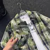 Camisa de Cuadros Tie-Dye Estilo Retro Americano para Hombre, Camisa de Manga Larga de Alta Gama para Primavera y Otoño, Chaqueta de Tendencia Nicho para Pareja