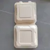 Caja de almuerzo desechable de pulpa unida compartimento caja de almuerzo comida ligera comida rápida para llevar caja de embalaje 89 compartimento biodegradable