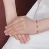 Yilu Prata Natural Vermelho Sul Água Vermelha S925 Prata Esterlina Banhado a Ouro Cabacinha Torcida Moeda de Cobre Novo Estilo Chinês Tendência Nacional Pulseira Atacado