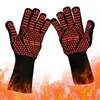 Guantes ignífugos de alta temperatura transfronterizos de Amazon para horno de barbacoa, cocina, guantes de silicona gruesos de doble capa