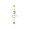 Amazon Europeo y Americano Suministro Transfronterizo Corazón de Circonita Acero Inoxidable Anillo para Ombligo Clavo de Ombligo Joyería para Piercing Corporal