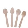 Vajilla de abedul desechable de madera degradable, cuchillo de madera, tenedor de madera, cuchara de madera, tenedor para fruta, cuchara para helado, se puede estampar logo en caliente