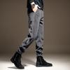 Calça Casual de Chenille de Alta Qualidade para Homens, Primavera e Outono, Forrada com Lã, Modelagem Solta, Novo Calça Jogger Esportiva de Veludo Cotelê Preta para Homens
