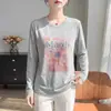 Verão 2026 Novo Cardigã de Tricô Fino com Gola Redonda Feminino Estampa Floral Cover-up Casual Manga Longa Camada Interna Camada Base