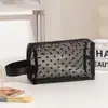 Nuevo Bolso de Maquillaje Corazón de Mano de Gran Capacidad Bolsa de Almacenamiento de Malla Estilo Ins para Mujer Portátil Viaje Pequeño Neceser