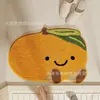 Alfombra de suelo de cachemira sintética con forma de fruta dopamina, bonita alfombra de baño, absorbente de agua, antideslizante, resistente a la suciedad, adecuada para el lado de la cama del dormitorio