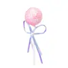 Nuevo adorno de piruleta de bola de lentejuelas con lazo de celebridad en línea, adorno para pastel de cumpleaños, decoración creativa para mesa de postres de fiesta