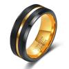 Anillo Versátil de Acero de Tungsteno Bicolor, Nuevo Estilo Simple, Ranurado Cepillado de 6-8 mm de Ancho, Transfronterizo Europeo y Americano para Hombre, Venta al por Mayor