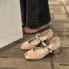 Zapatos Mary Jane para Mujer 2026 Nuevos Estilos Primavera y Verano, Adecuados para Combinar con Vestidos, Sandalias de Tacón Alto Grueso, Zapatos de Salón Versátiles Estilo Hada Francesa