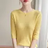 Nueva Camiseta de Punto de Manga Corta de Color Sólido con Cuello Redondo, Lana Hidrosoluble de Alta Gama Lista para Usar, Primavera/Verano 2026