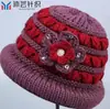 Moda de invierno gorro de lana grueso y cálido con forro polar para ancianos para mujeres, mamá, sombrero para mediana edad y ancianos