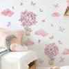 Fx7579 Urso de Desenho Animado Flor Borboleta Nuvem Rosa Quarto Infantil Jardim de Infância Decoração de Parede Adesivo de Parede Decorativo