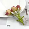 Cuerda de flor de capullo de té mini simulada de 3 puntas, accesorio para el cabello DIY, material para corona, accesorios, fotografía del hogar, arte floral, accesorios de flores artificiales