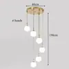 Lustre de escada para sala de estar, decoração moderna para casa, iluminação interna, luz LED, luminária pendente, luz branca fria e branca quente, dimerização por controle remoto